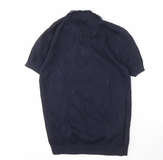 Marks and Spencer Men's Blue Small Polo Shirt