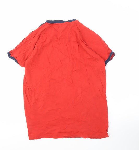 Adidas Men's Red Short Sleeve T-Shirt, Medium