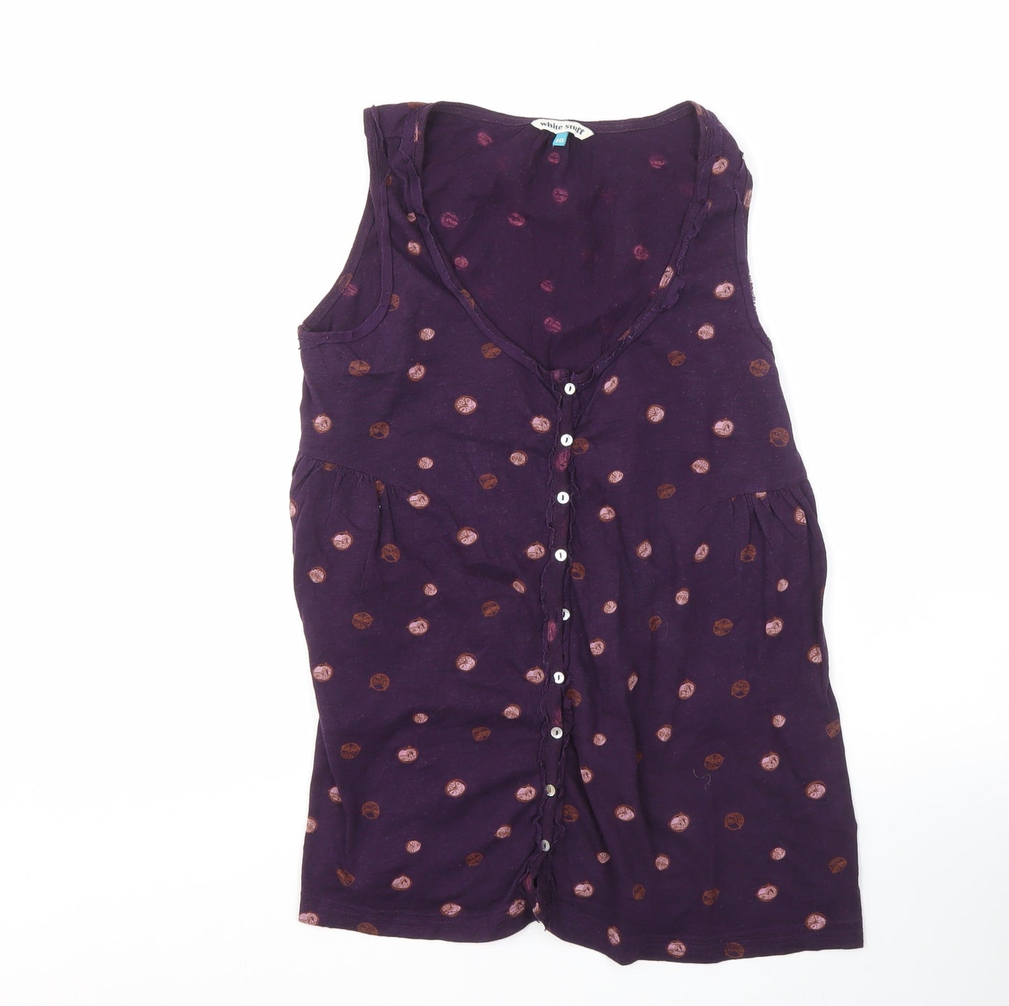 White Stuff Women's Purple Polka Dot Blouse