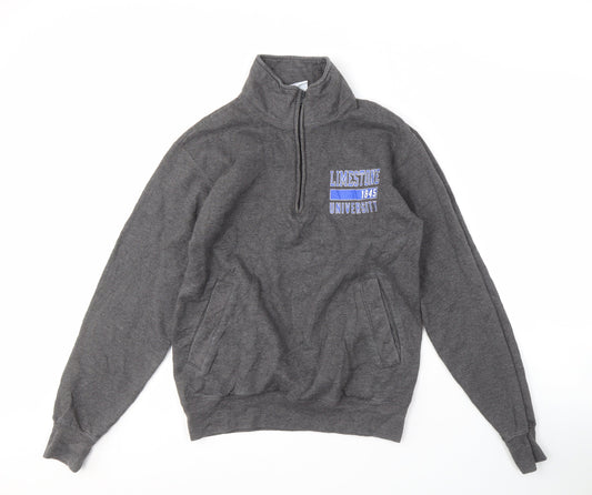 Mens UK S Regular Champion Grey 1/4 Zip Sweatshirt