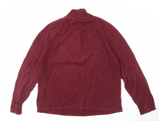 Hathaway Men's Red Full Zip Jumper, Size L