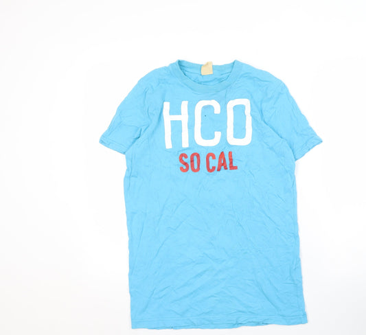 Hollister Men’s Blue Graphic Print T-Shirt, Size S