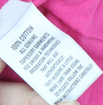 Superdry Women's Pink T-Shirt, Size M, Short Sleeve Casual