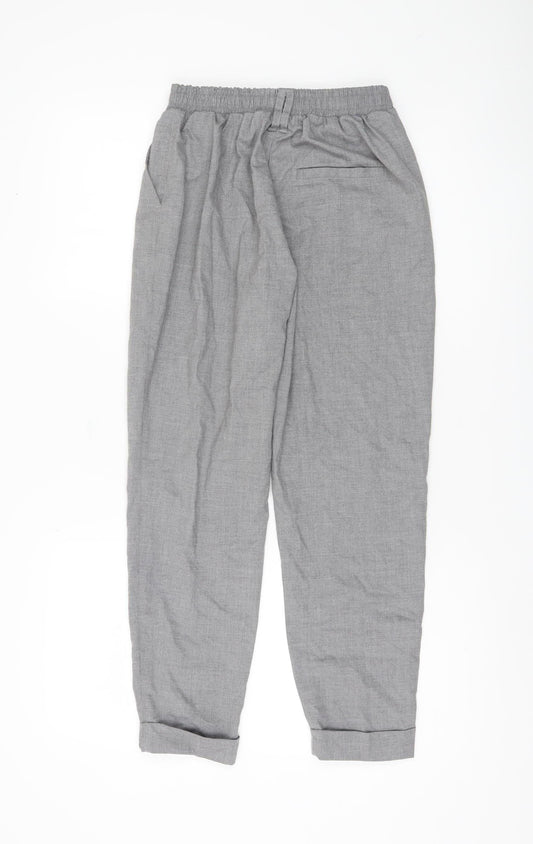 Bershka Women's Grey Cropped Trousers XS