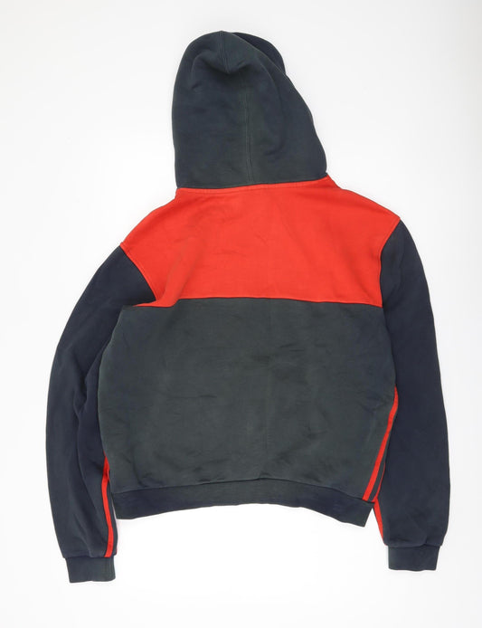 Adidas Men's Red Blue Pullover Hoodie M Logo Sportswear