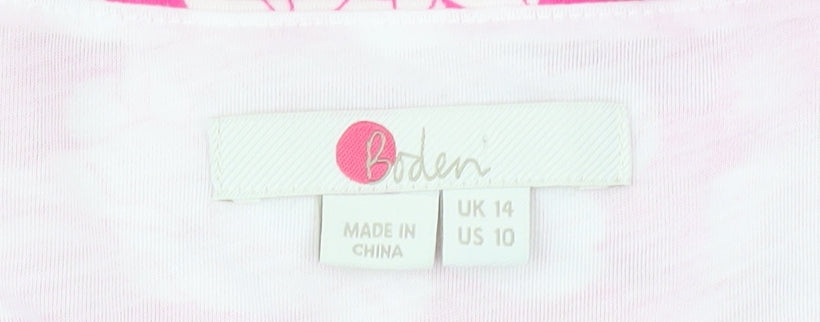Boden Women's Pink Floral A-Line Dress Size 14