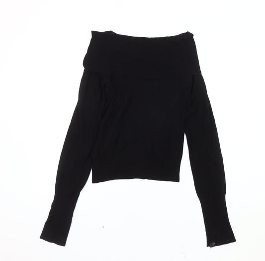 Ted Baker Women's Black Boat Neck Jumper Size 8