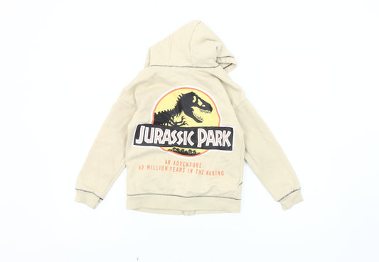 Beige Boys Jurassic Park Hooded Jacket Size 6-7
