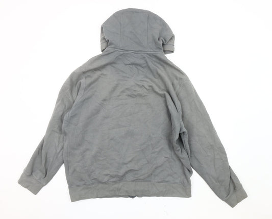 Nike Men's Grey Hooded Full Zip Jacket - L
