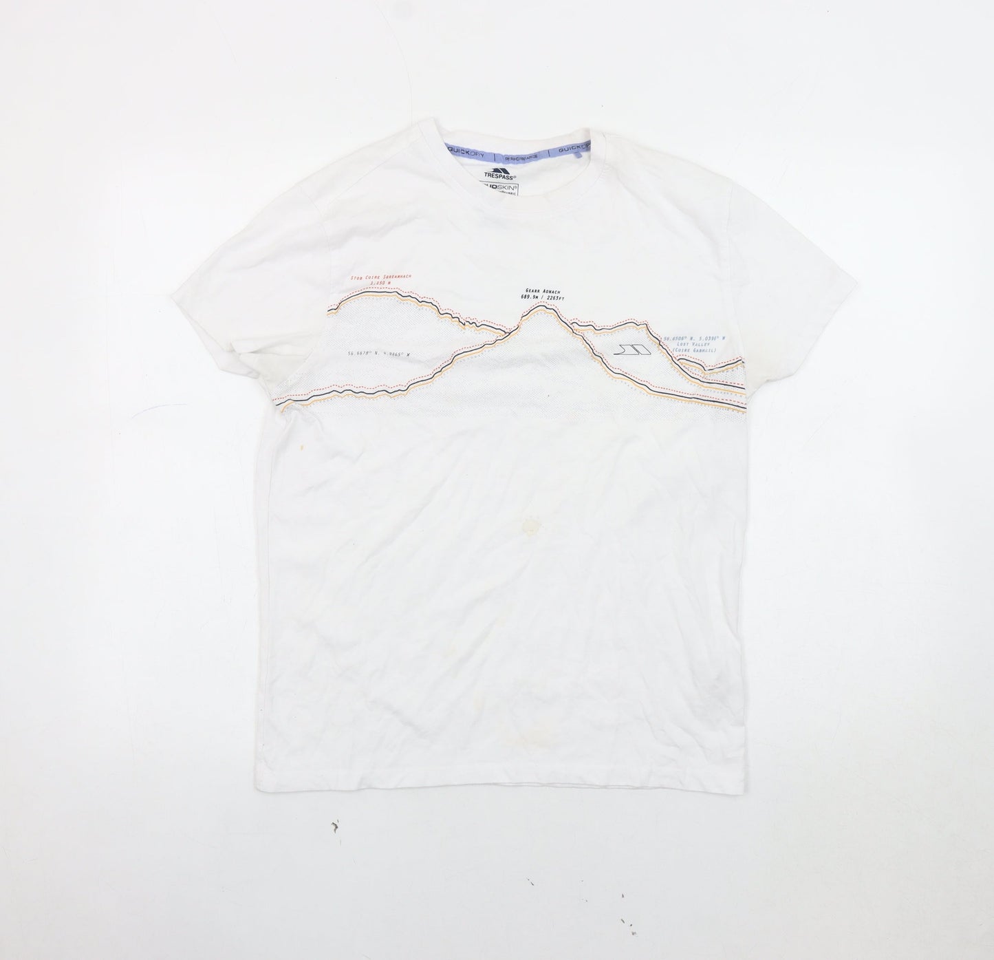 Trespass White XS Unisex Quick Dry Crew Neck T-Shirt