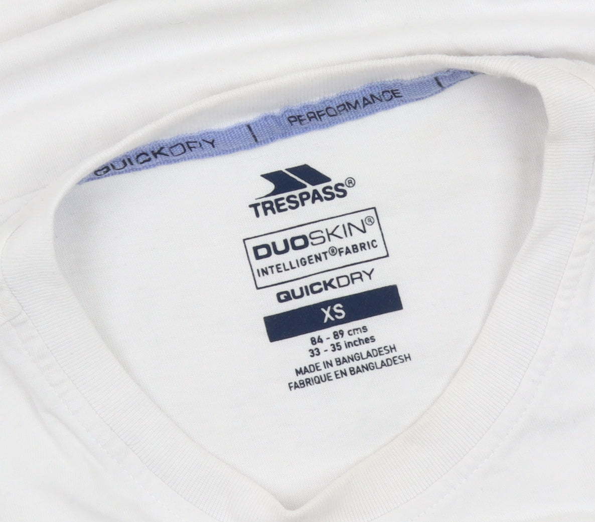 Trespass White XS Unisex Quick Dry Crew Neck T-Shirt