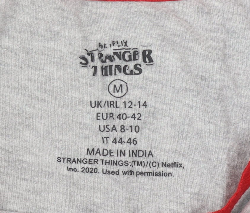 Stranger Things Grey Ringer T-Shirt M