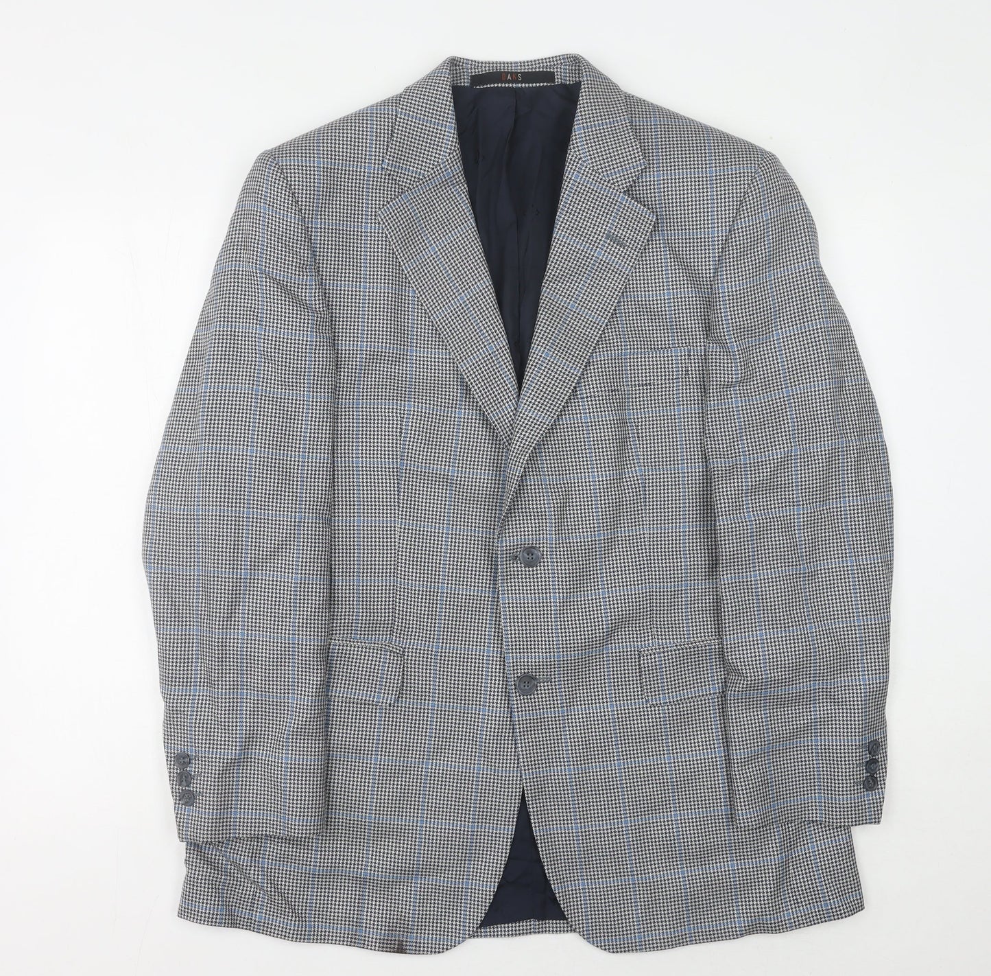 DAKS Men's Check Blazer, Size 40R, Wool-Silk Blend