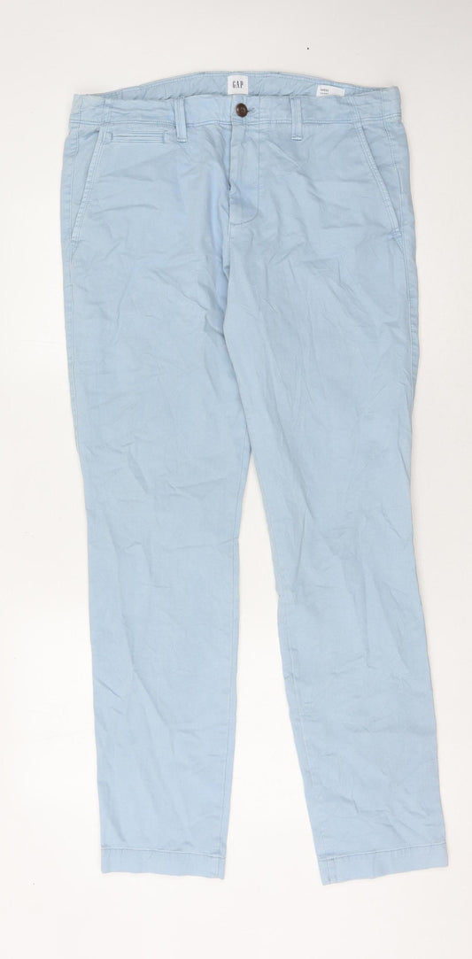 GAP Men's Blue Chino Trousers, M, Regular Fit