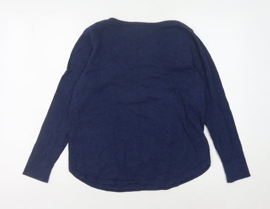 White Stuff Women's Blue V-Neck Jumper, Size 10