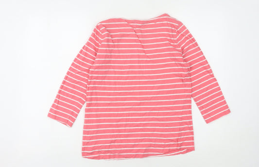 Crew Clothing Company Women's Pink Striped Top Size 12