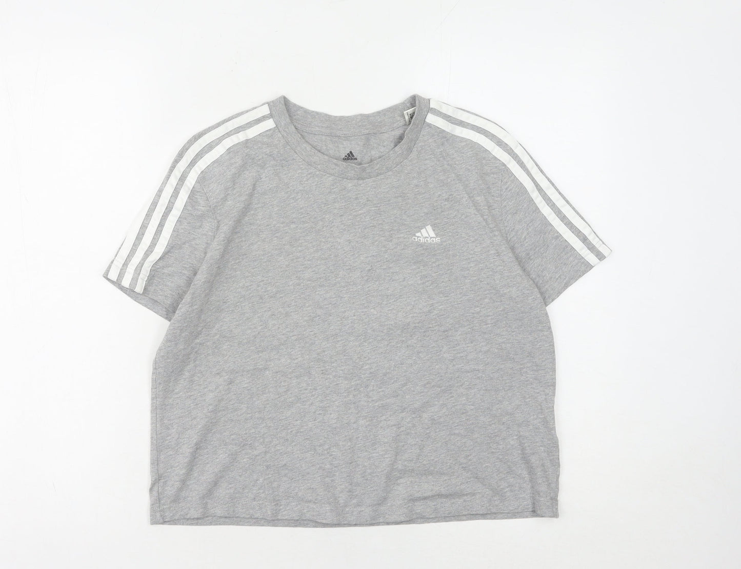 Adidas Women's Grey Cotton T-Shirt Size S