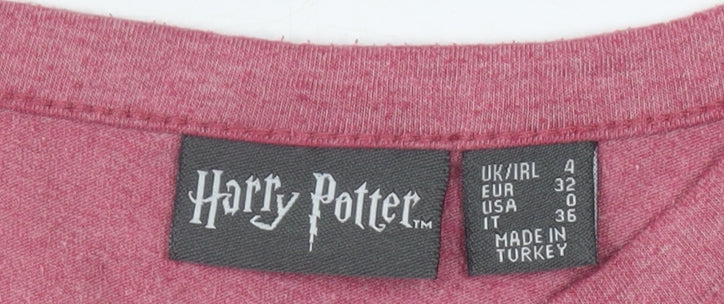 Harry Potter Women's Pink Gryffindor T-Shirt Size 4
