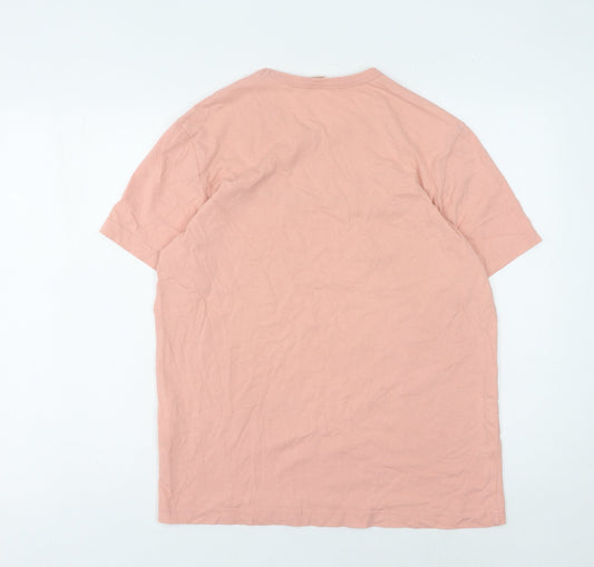 Champion Men's Pink T-Shirt Medium with Logo