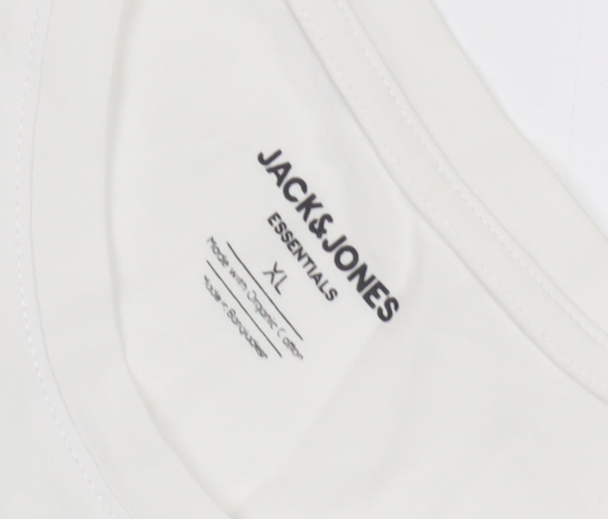 Jack & Jones White T-Shirt - Men's XL Essentials