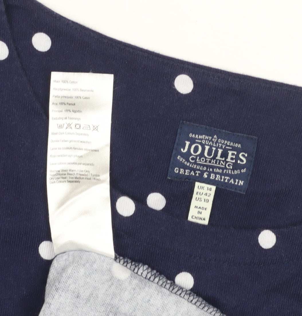 Joules Women’s Blue Polka Dot Shift Dress Size 14