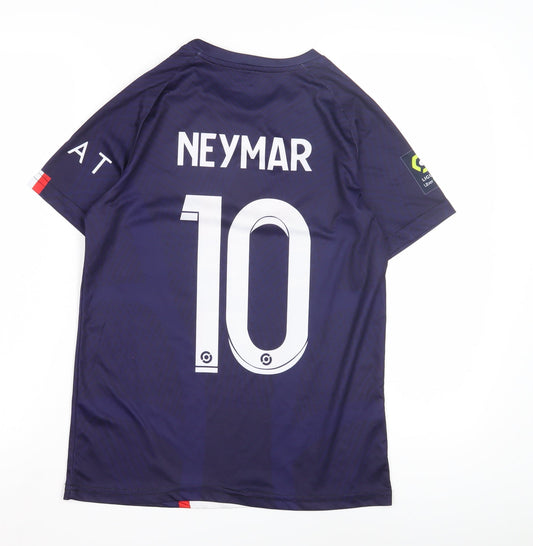 Nike Boys Blue Football Jersey - L, Short Sleeve & Breathable