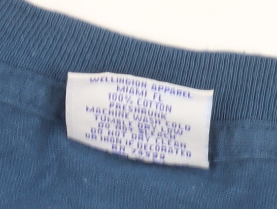 Wellington Apparel Men’s Blue Flintstones Cartoon Tee L