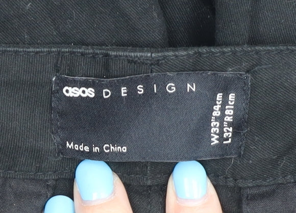 Brand and care label for ASOS DESIGN Women's Black Flared Trousers