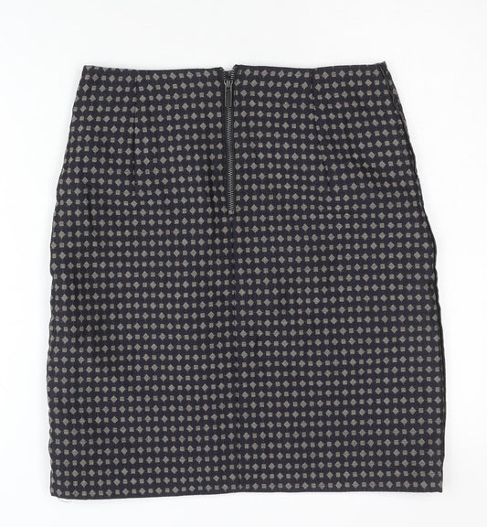 Marks and Spencer Women's Black Geometric Pencil Skirt Size 8