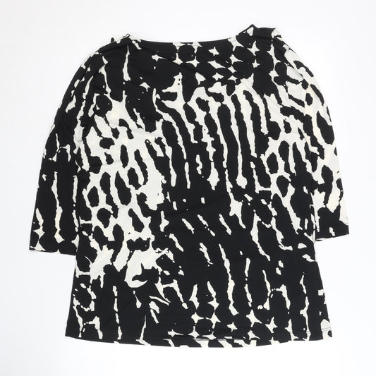 Womens UK Size 18 Nightingales Black Polyester Blend Blouse