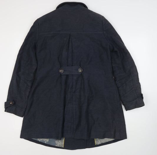 White Stuff Women's Blue Pea Coat Size 12 Classic Style