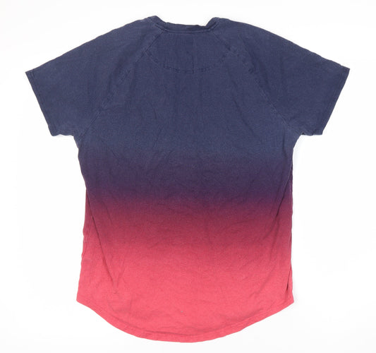 Hollister Men's Blue Gradient Short Sleeve T-Shirt M