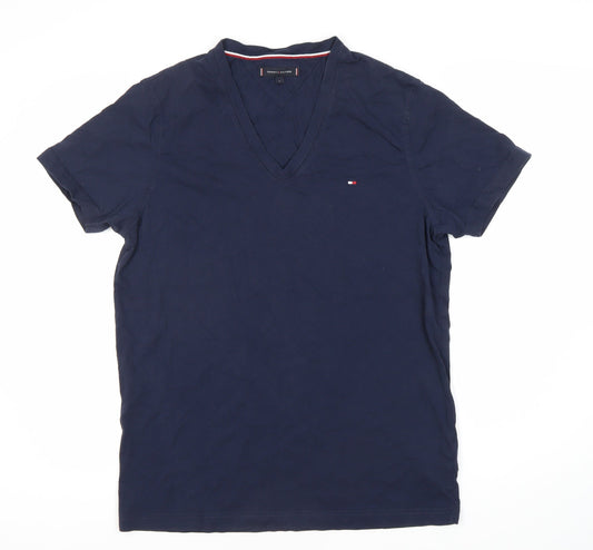 Tommy Hilfiger Men's Blue V-Neck T-Shirt, Size L
