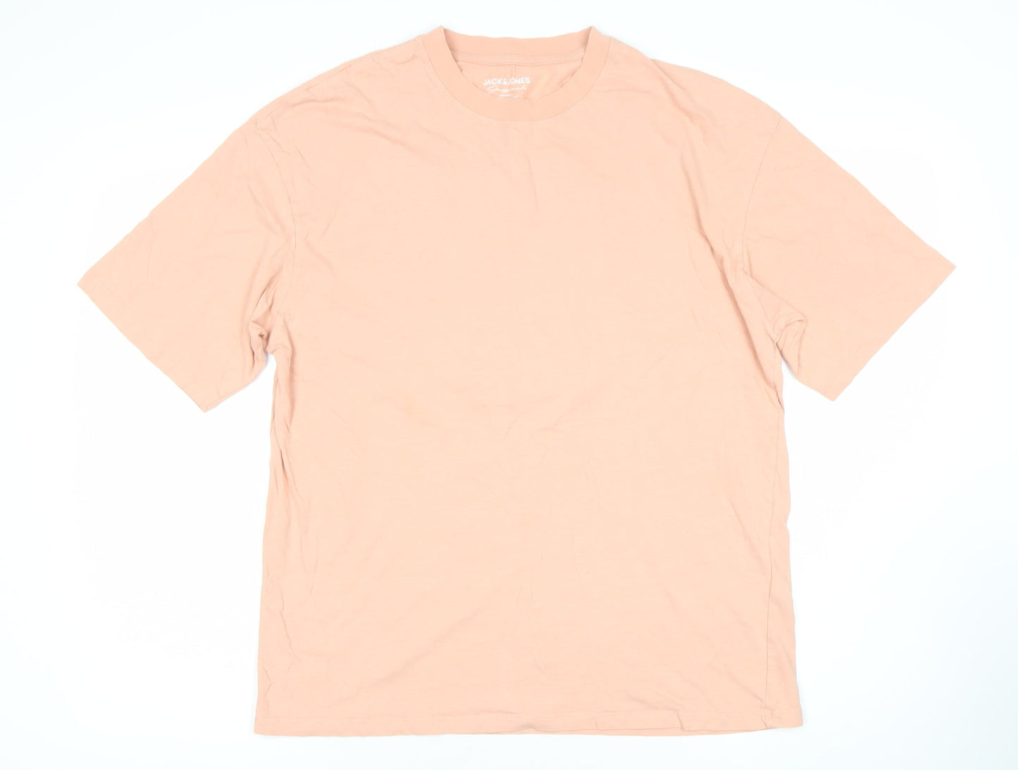 Jack & Jones Men's Pink Crew Neck T-Shirt Size M