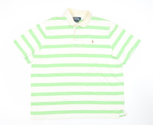 Polo Ralph Lauren Men's Green Striped Polo Shirt XL