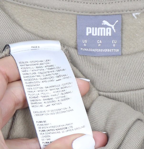 Puma Men’s Beige Crew Neck Pullover Sweatshirt S