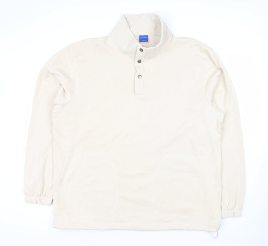 JACK & JONES Beige XL Men's Henley Sweatshirt