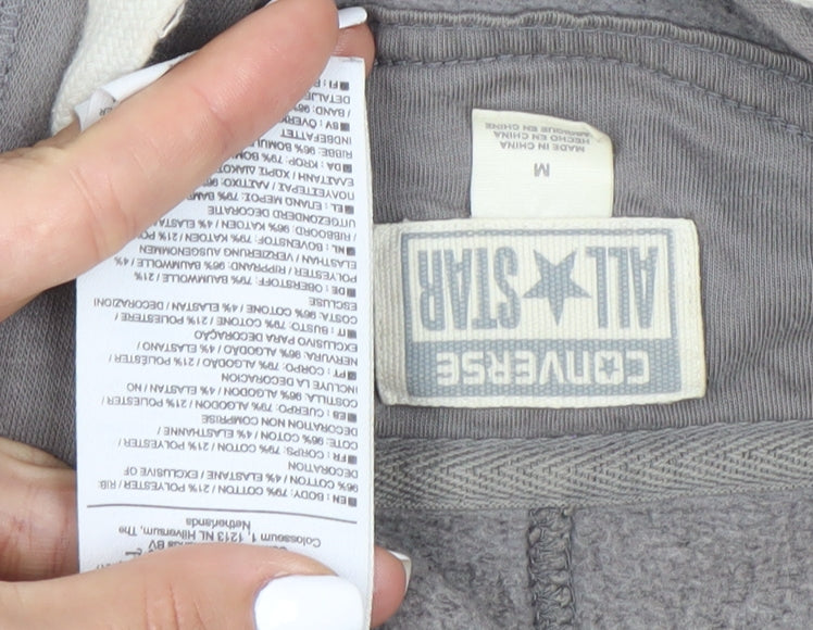 Converse Men’s Grey Full Zip Hoodie, Size M