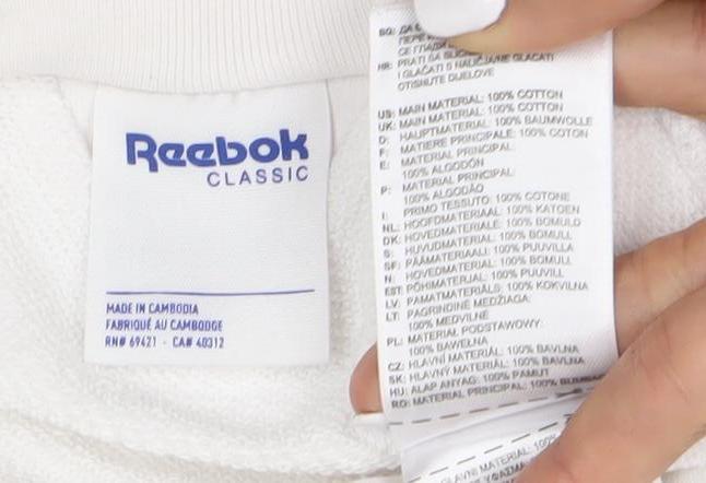 Reebok Men's White XS Pullover Sweatshirt
