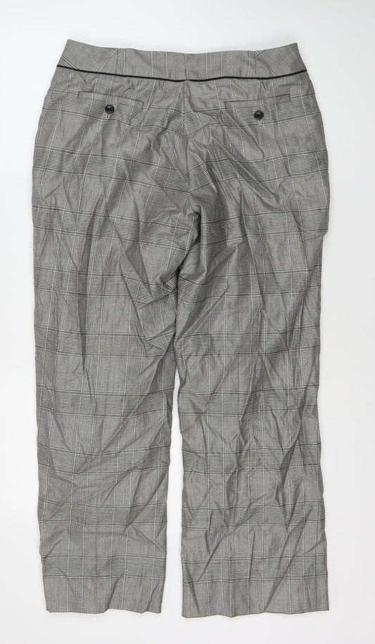Jaeger Women's Grey Check Trousers Size 14