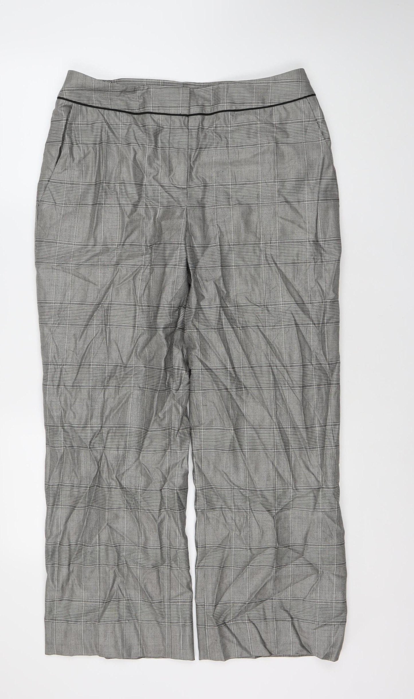 Jaeger Women's Grey Check Trousers Size 14