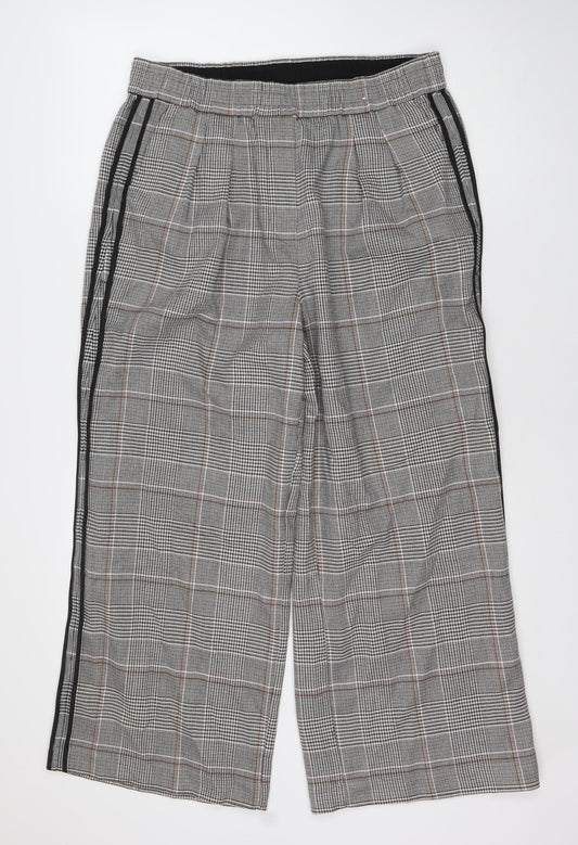 Marks and Spencer Women's Grey Plaid Cropped Trousers UK 14