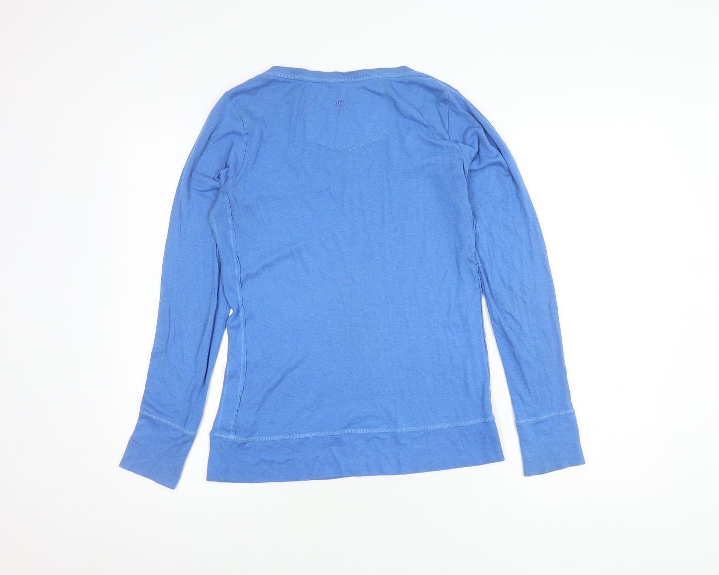 Fat Face Women's Blue V-Neck Long Sleeve Top - Size 14