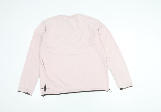 Duck and Cover Men's Pink Long Sleeve Crew Neck T-Shirt