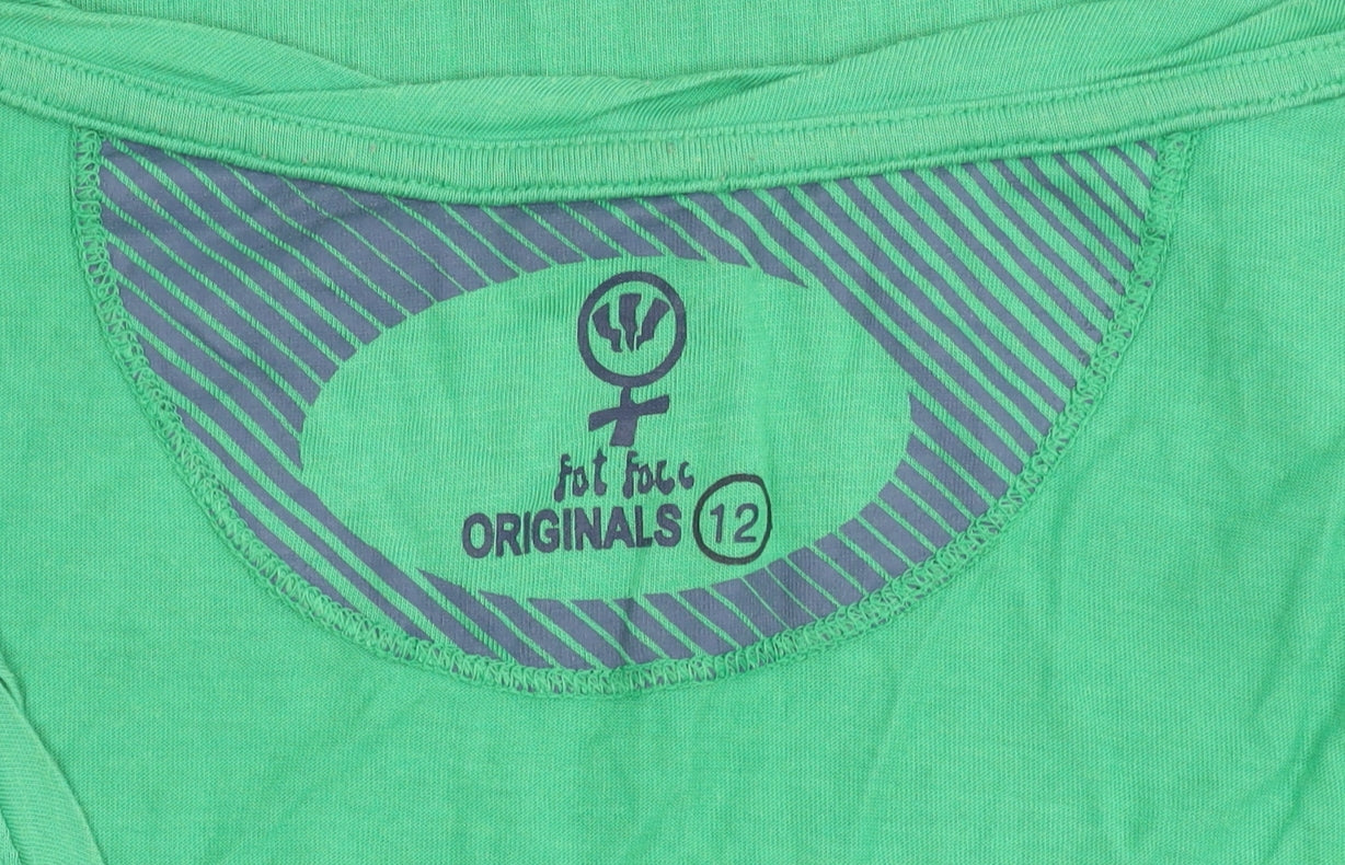 Fat Face Women's Green Tank, Size 12, Scoop Neck