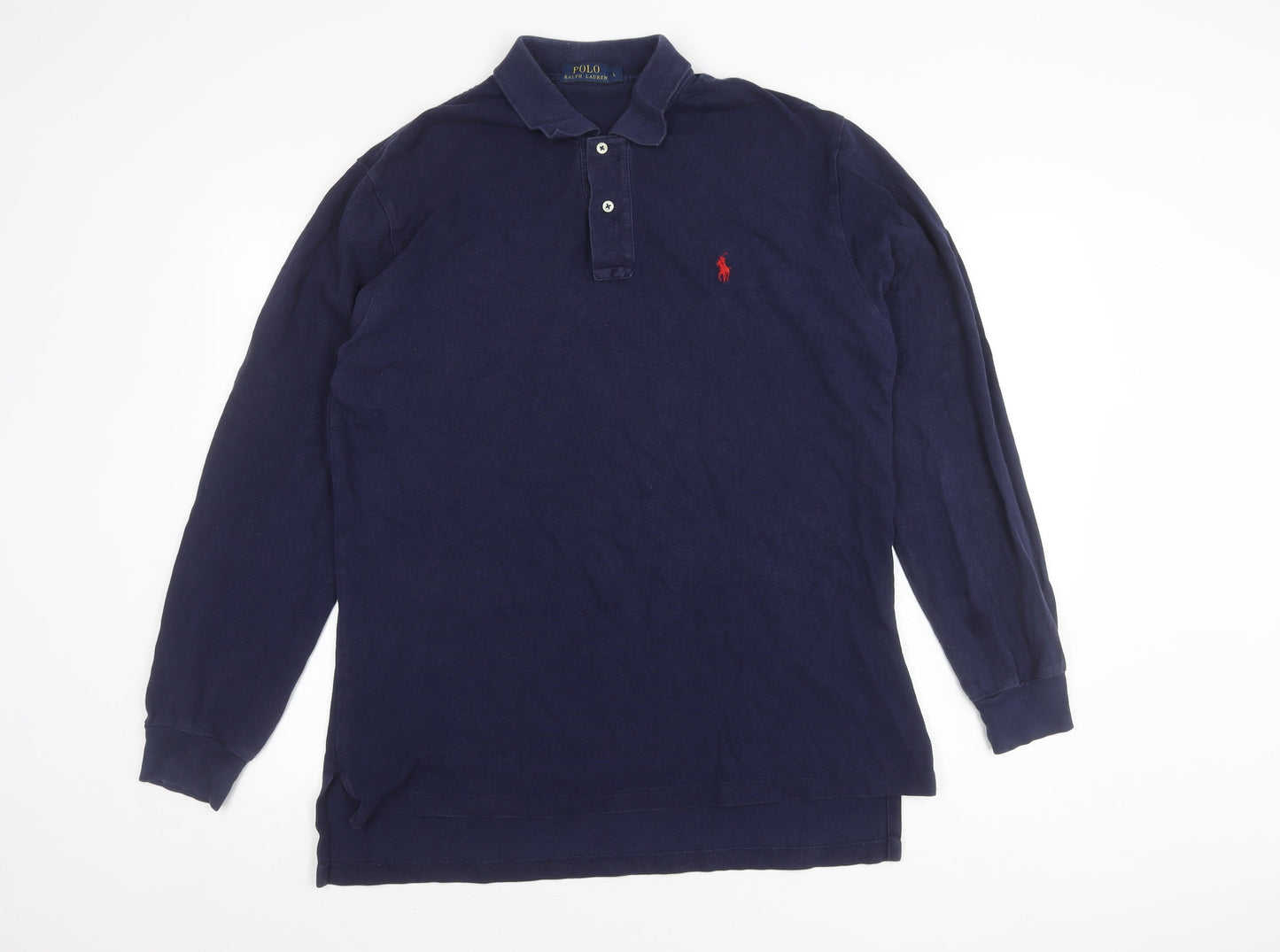 Ralph Lauren Men's Blue Long Sleeve Polo Shirt L