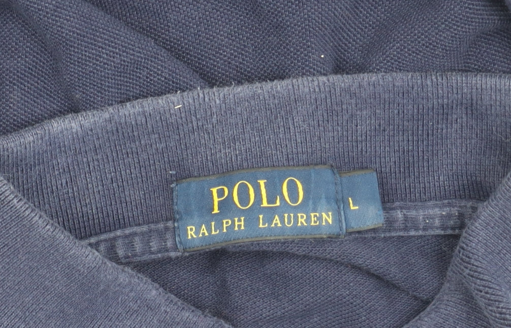 Ralph Lauren Men's Blue Long Sleeve Polo Shirt L