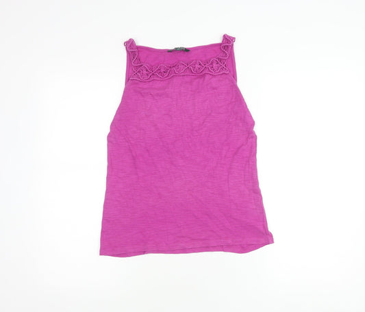 Ralph Lauren Women's Pink Cotton Sleeveless Tank Camisole
