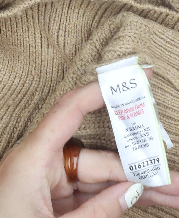 Marks and Spencer Ladies Beige V-Neck Cardigan XS
