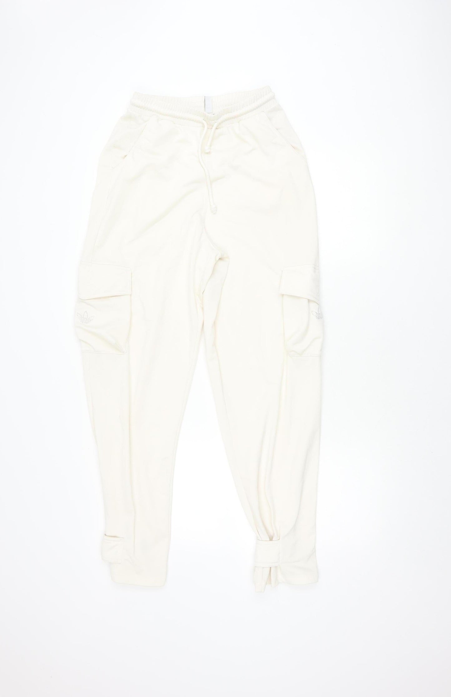 Adidas Unisex White Jogger Trousers - Large
